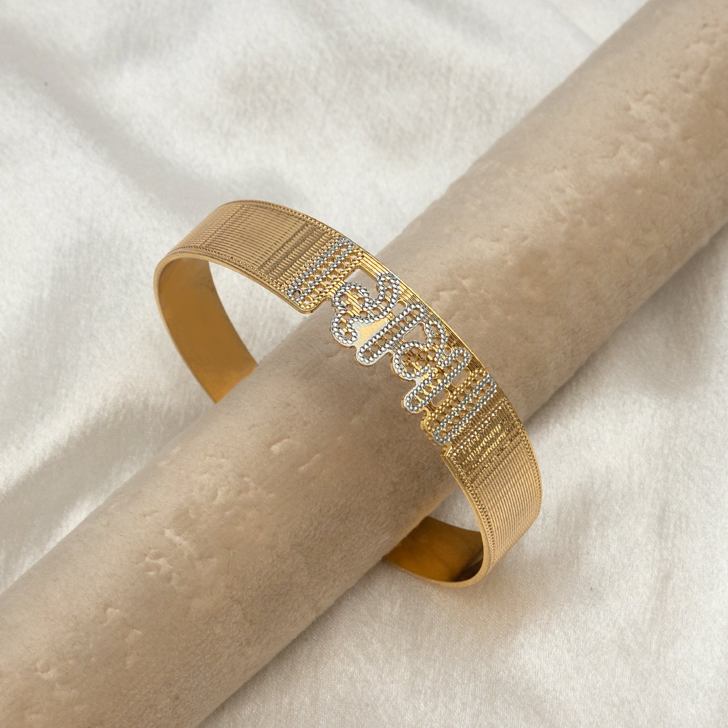 SHREE RAM GOLD AND SILVER KADA BRACELET