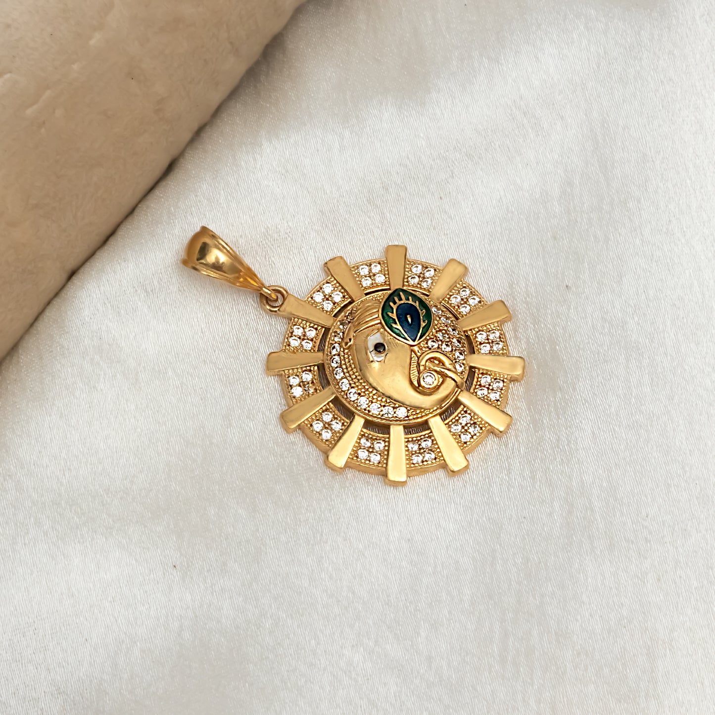 Divine Ganesha Premium Gold Plated Pendant