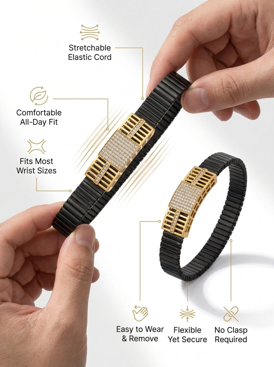 Eclipse Luxury Black & Gold Flexible Bracelet
