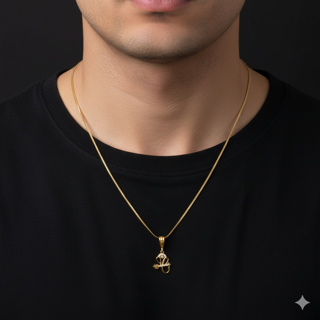 Ganesha Men’s Modern Trend Gold Chain Pendant (Chain-24 Inch)