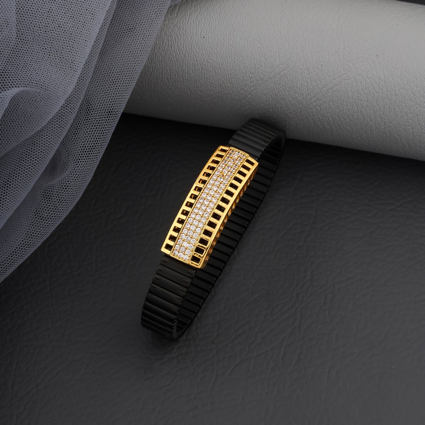 Onyx Luxury Black & Gold Flexible Bracelet