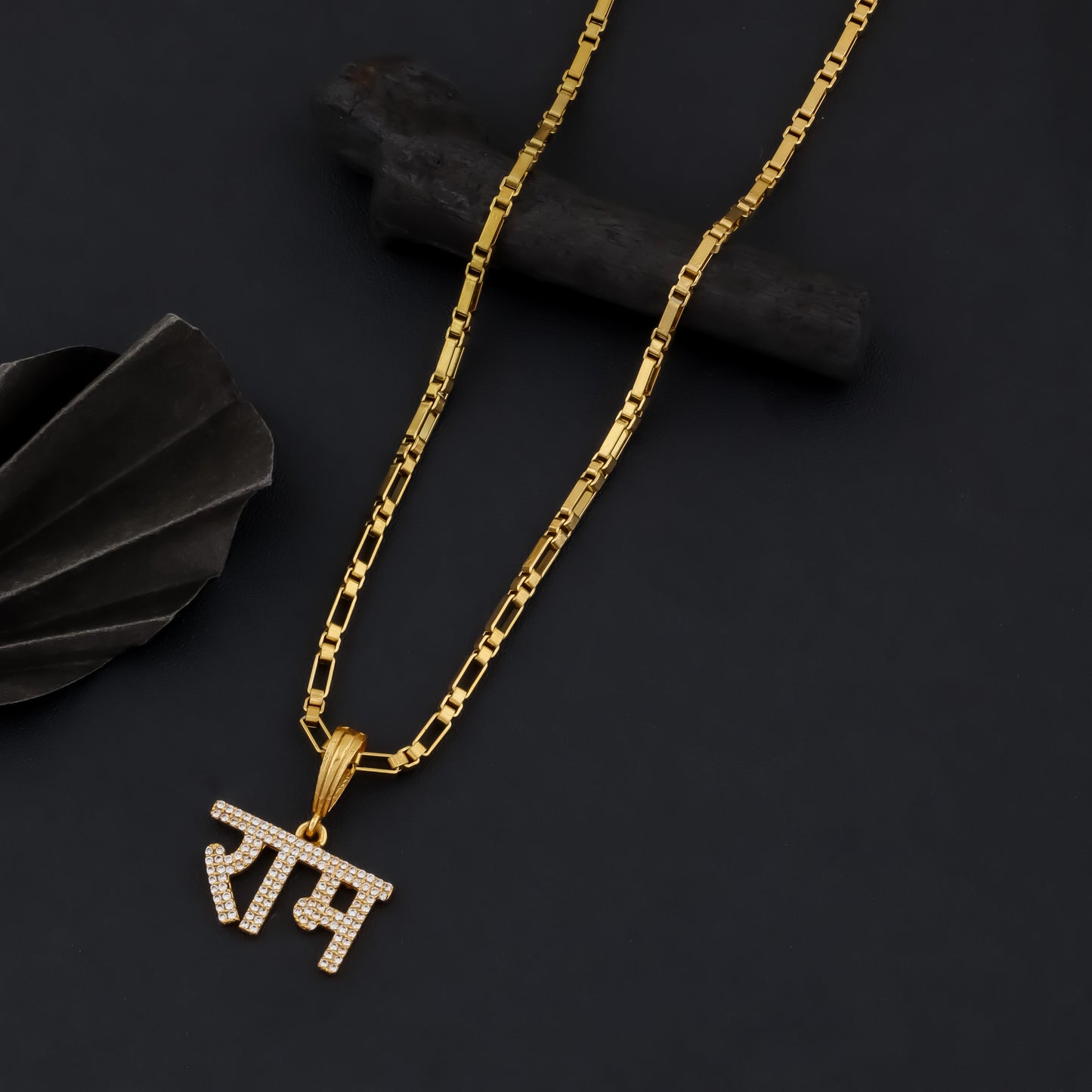 RAM MEN’S UNIQUE GOLD PENDANT WITH CHAIN (CHAIN-24 INCH)