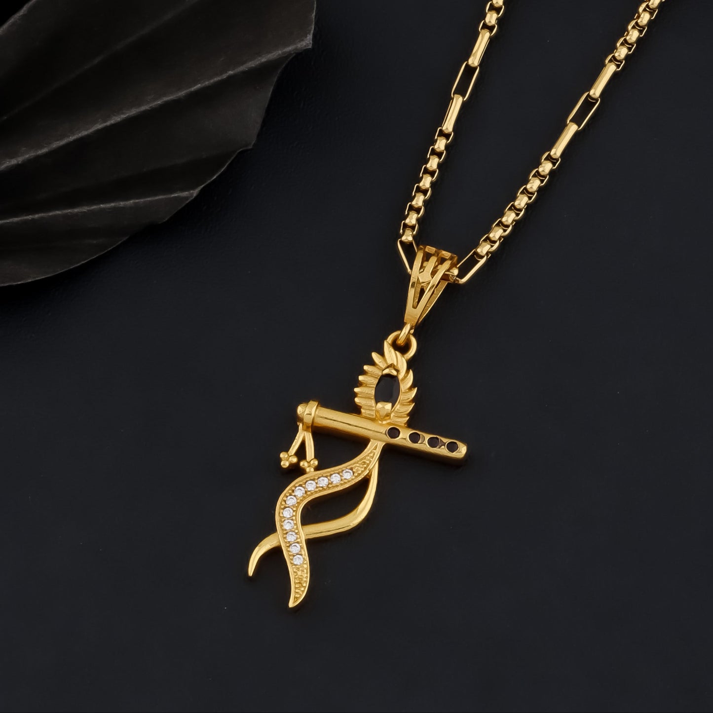 KRISHNA MURLI PENDANT WITH MEN'S CHAIN (CHAIN-24 INCH)