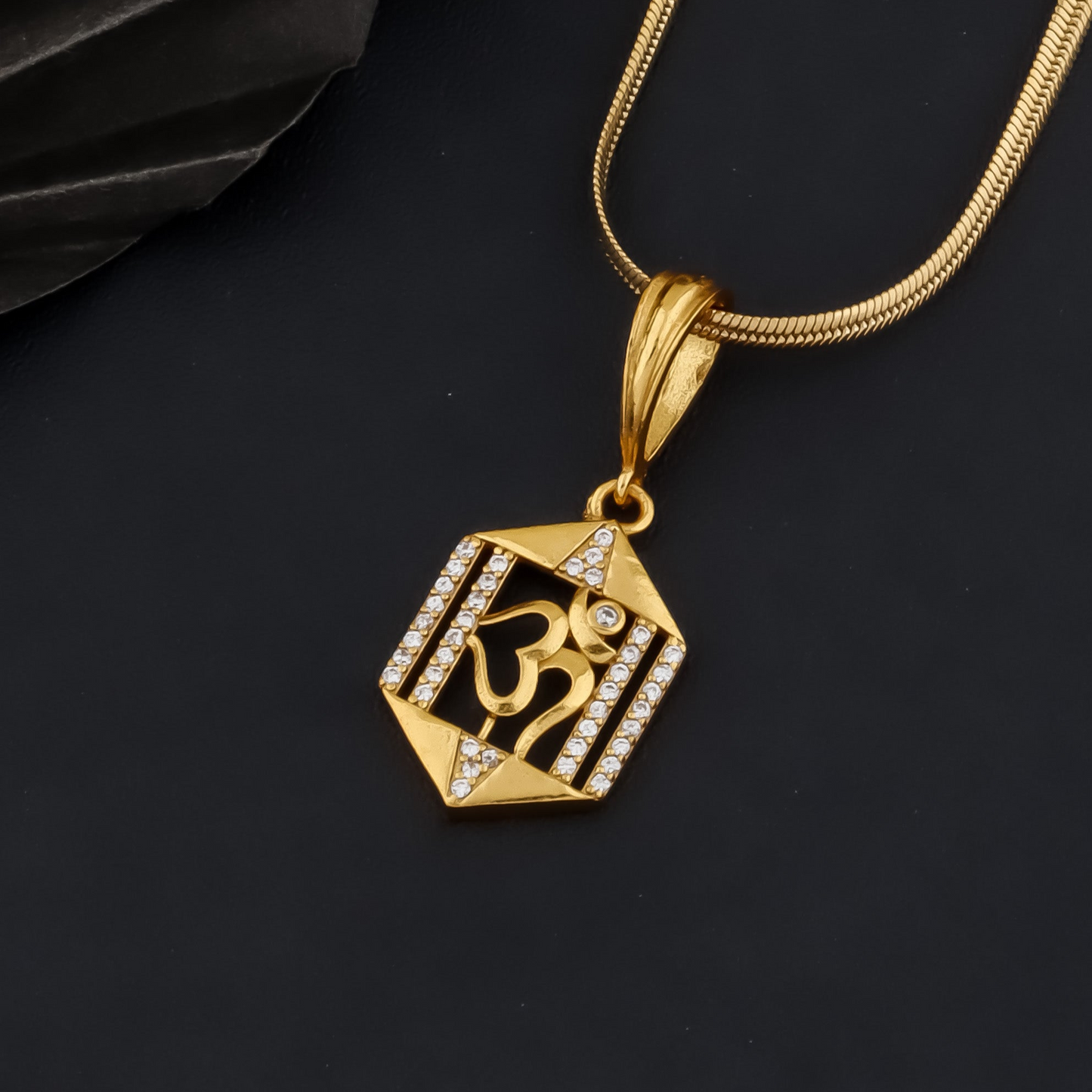 Pranava Men’s Premium Gold Chain Pendant (Chain-24 Inch)