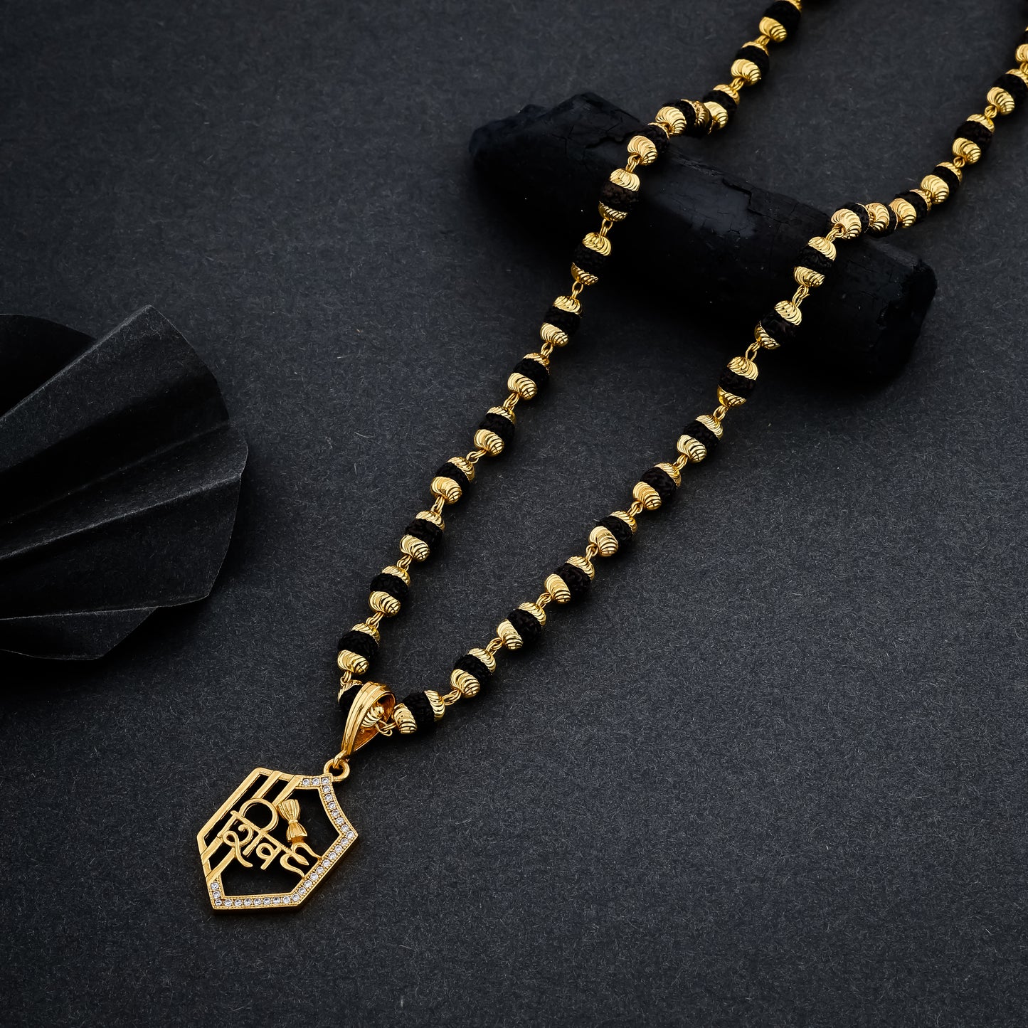 SHIV PENDANT WITH MEN'S RUDRAKSHA MALA