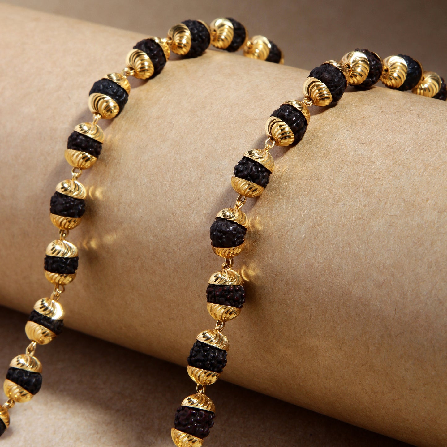 PREMIUM GOLD PLATED RUDRAKSHA MALA (23 INCH)