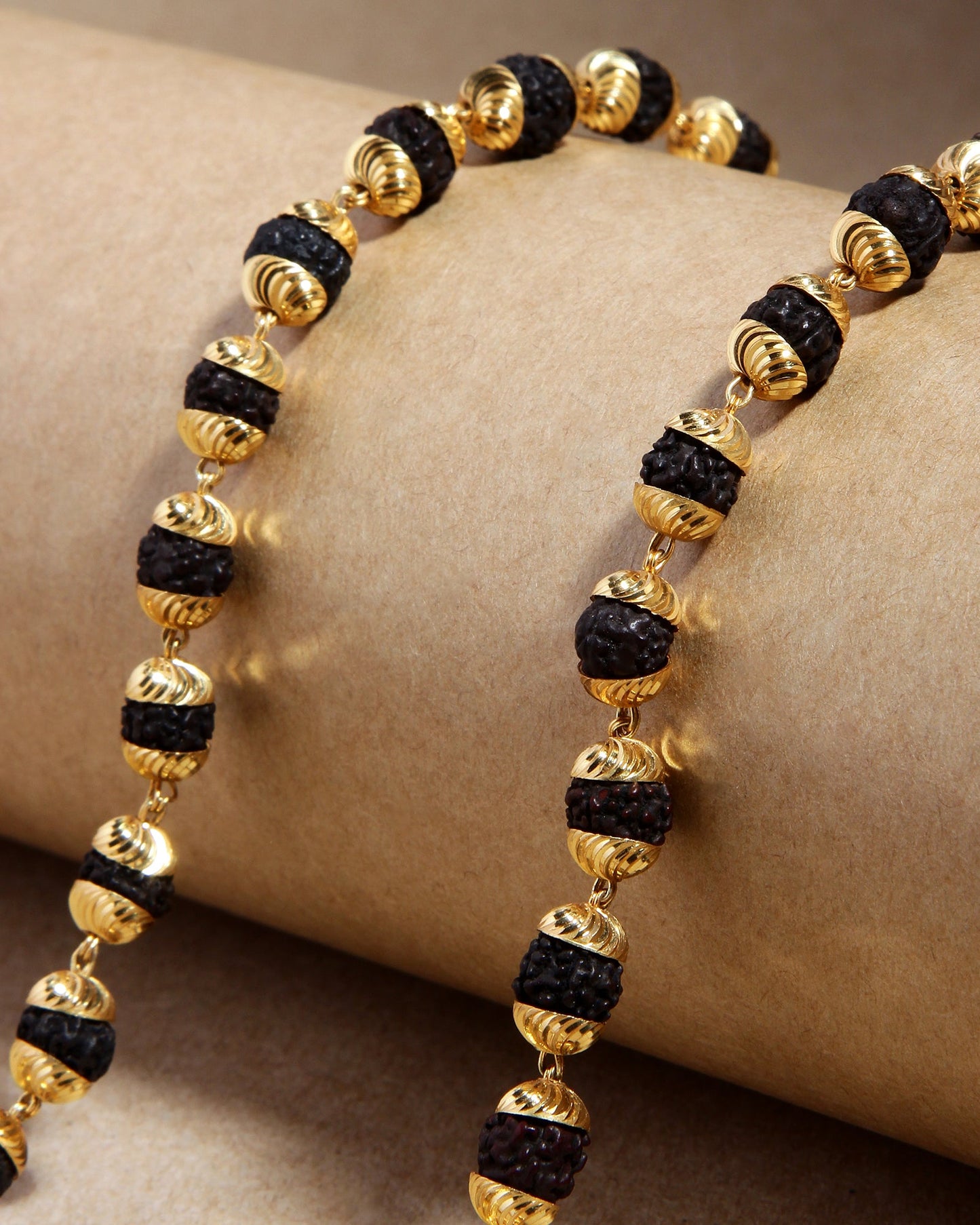 100% Real Rudraksha Mala with Bracelet Set