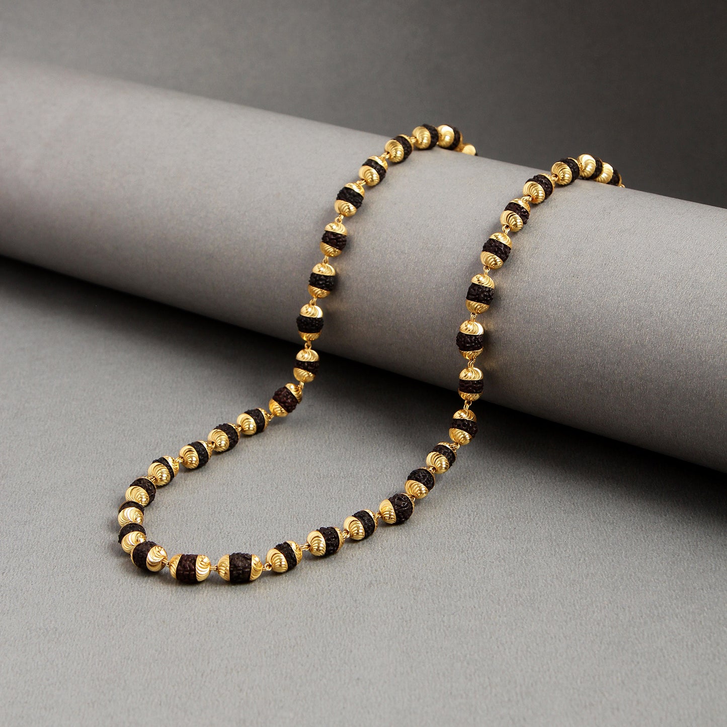 PREMIUM GOLD PLATED RUDRAKSHA MALA (23 INCH)