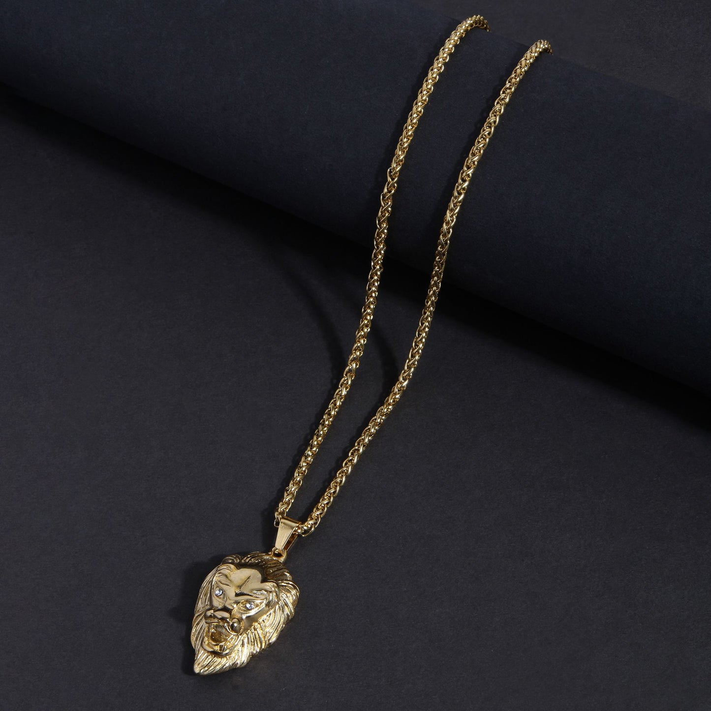 LION HEAD MEN’S PREMIUM GOLD CHAIN PENDANT (CHAIN-24 INCH)