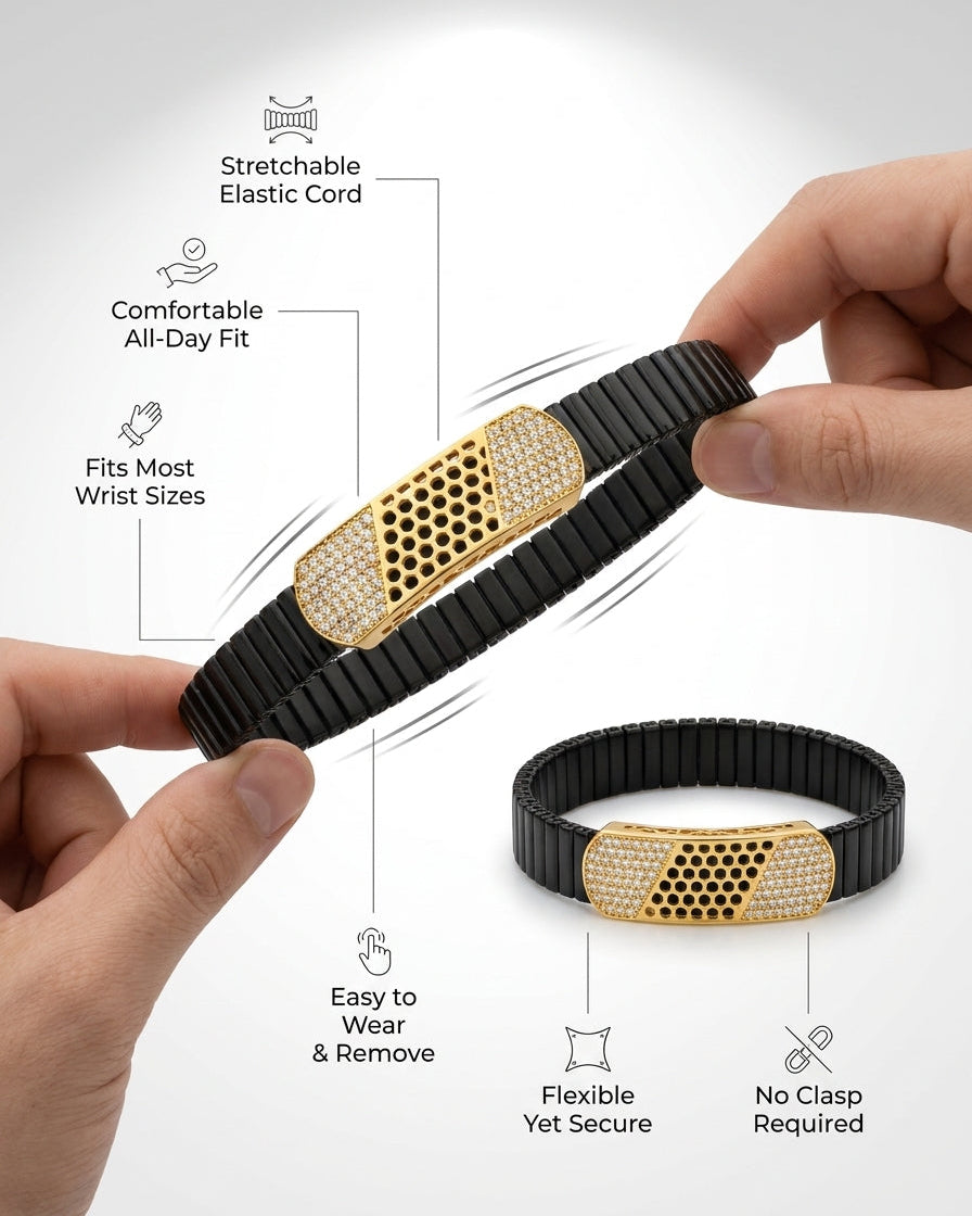 Matrix Luxury Black & Gold Flexible Bracelet