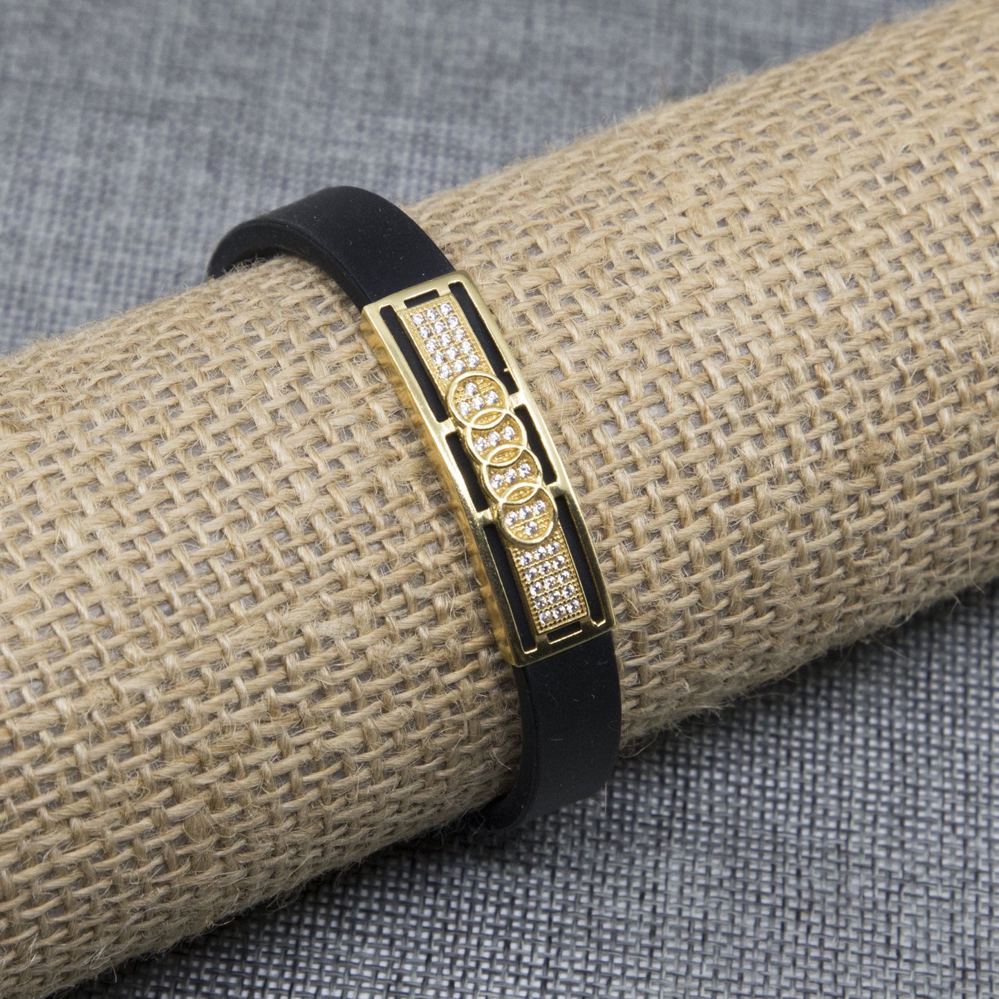 Diogo Dimond Gold Plated Silicone Bracelet