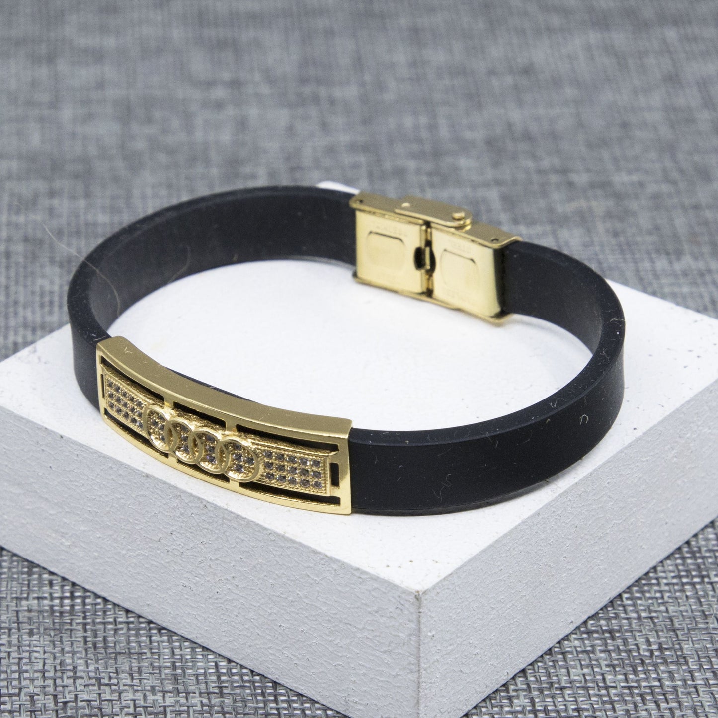 Diogo Dimond Gold Plated Silicone Bracelet