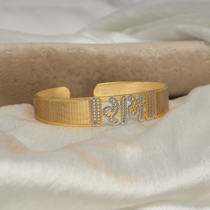 Shree Ram Gold and Silver Kada Bracelet