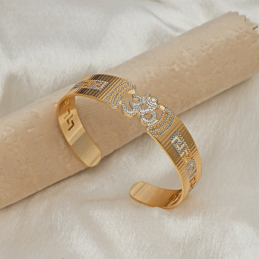 Om Gold and Silver kada Bracelet