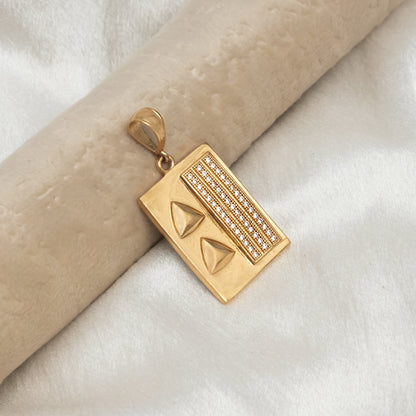 Square Diamond pendant Premium Gold Plated Pendant