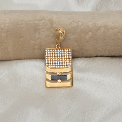 Shining Square Diamond pendant Premium Gold Plated Pendant