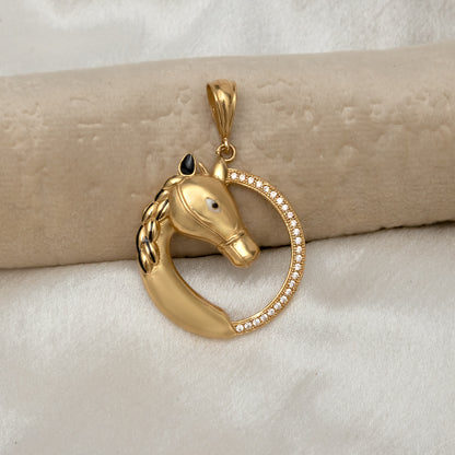 Deer Round Premium Gold Plated Pendant