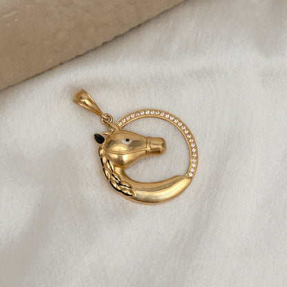 Deer Round Premium Gold Plated Pendant