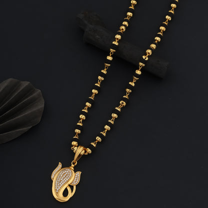 Shree Ganesh Dimond Pendant With Rudraksha Mala