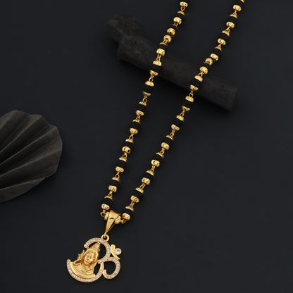Shivom Dimond Pendant With Rudraksha Mala