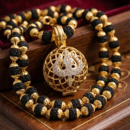 Trishul Pendant With Premium Rudraksha Mala