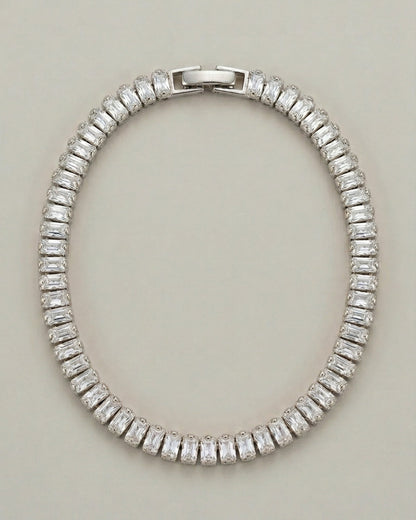 Diamond bracelet on a light gray background