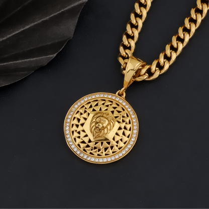 Zira Men’s Designer Gold Chain Pendant (Chain-24 Inch)