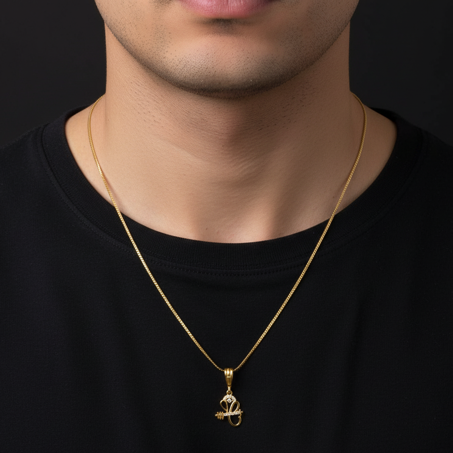 Ganesha Men’s Modern Trend Gold Chain Pendant (Chain-24 Inch)