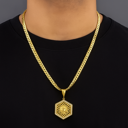 Sun Men’s Designer Gold Chain Pendant (Chain-24 Inch)