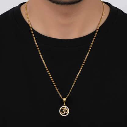 Omav Men’s Fashion Gold Chain Pendant (Chain-24 Inch)