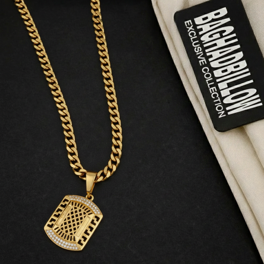 Unisex Designer Gold Chain Pendant (24 Inch)