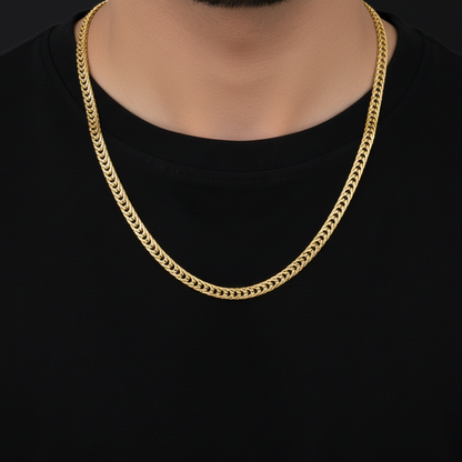 Jax Unisex Solid Gold Men's Chain (24 Inch / 6 Mm)