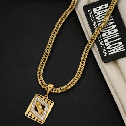 Jaguar Men’s Gold Pendant with Chain (Chain-24 Inch)