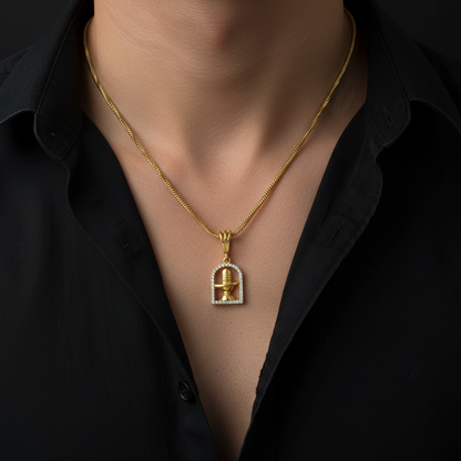 Shivling Men’s Fashion Trend Gold Chain Pendant (Chain-24 Inch)