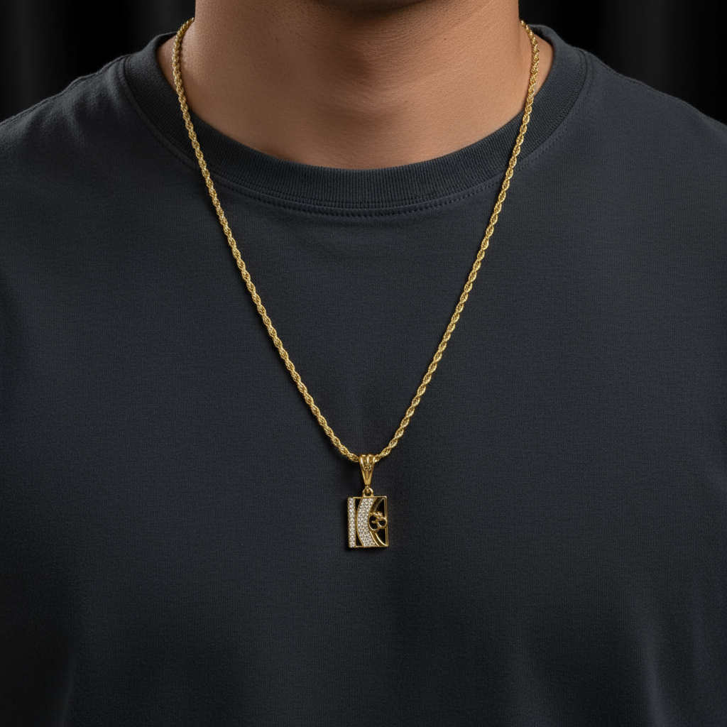 Omkar Men’s Luxury Gold Chain Pendant (Chain-24 Inch)