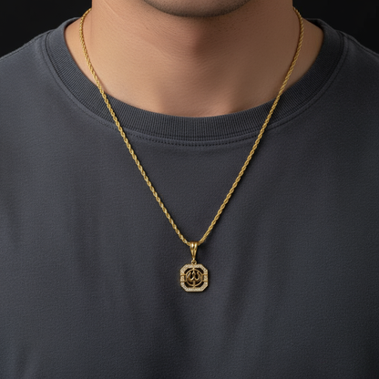 Trishul Men’s Premium Gold Chain Pendant (Chain-24 Inch)