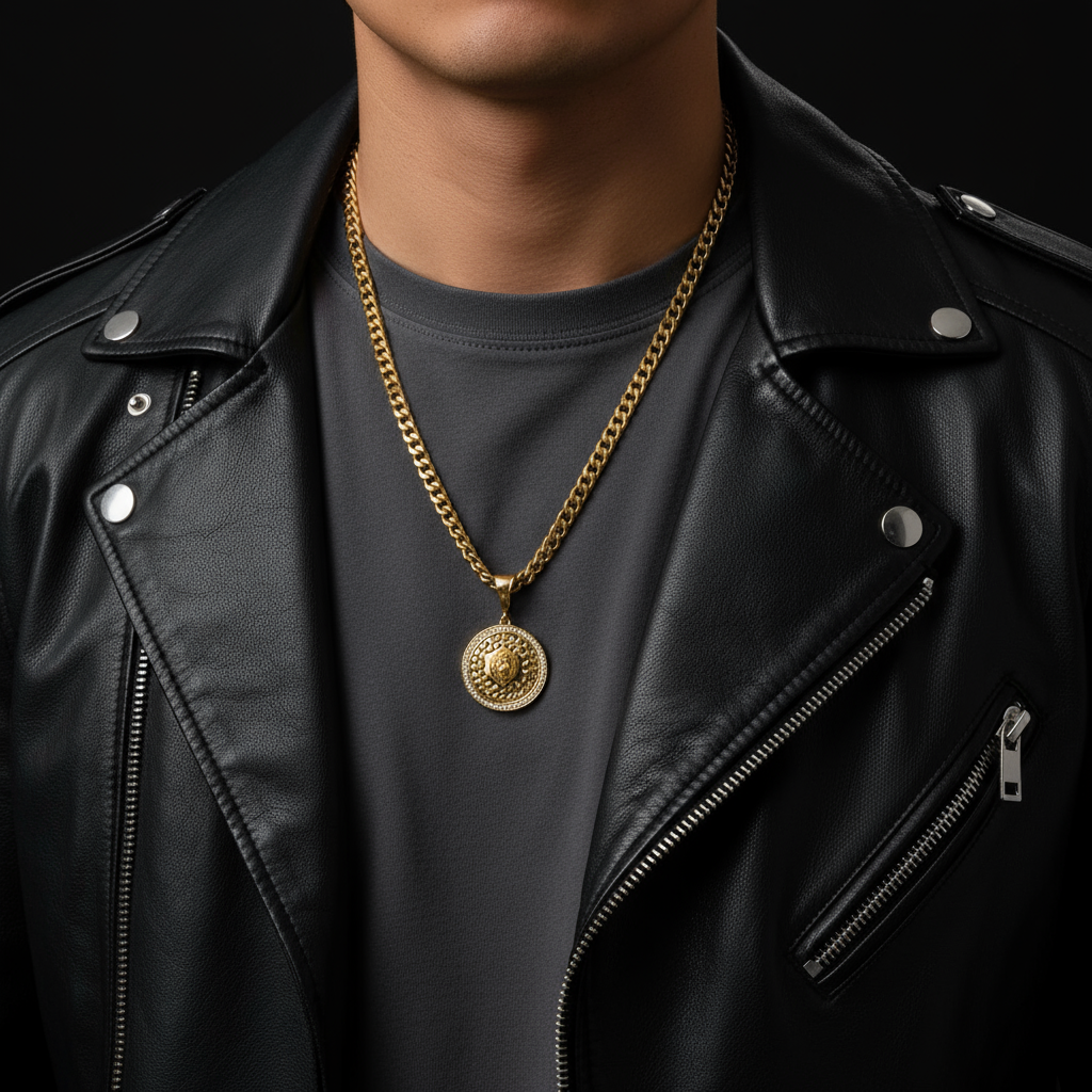 Zira Men’s Designer Gold Chain Pendant (Chain-24 Inch)