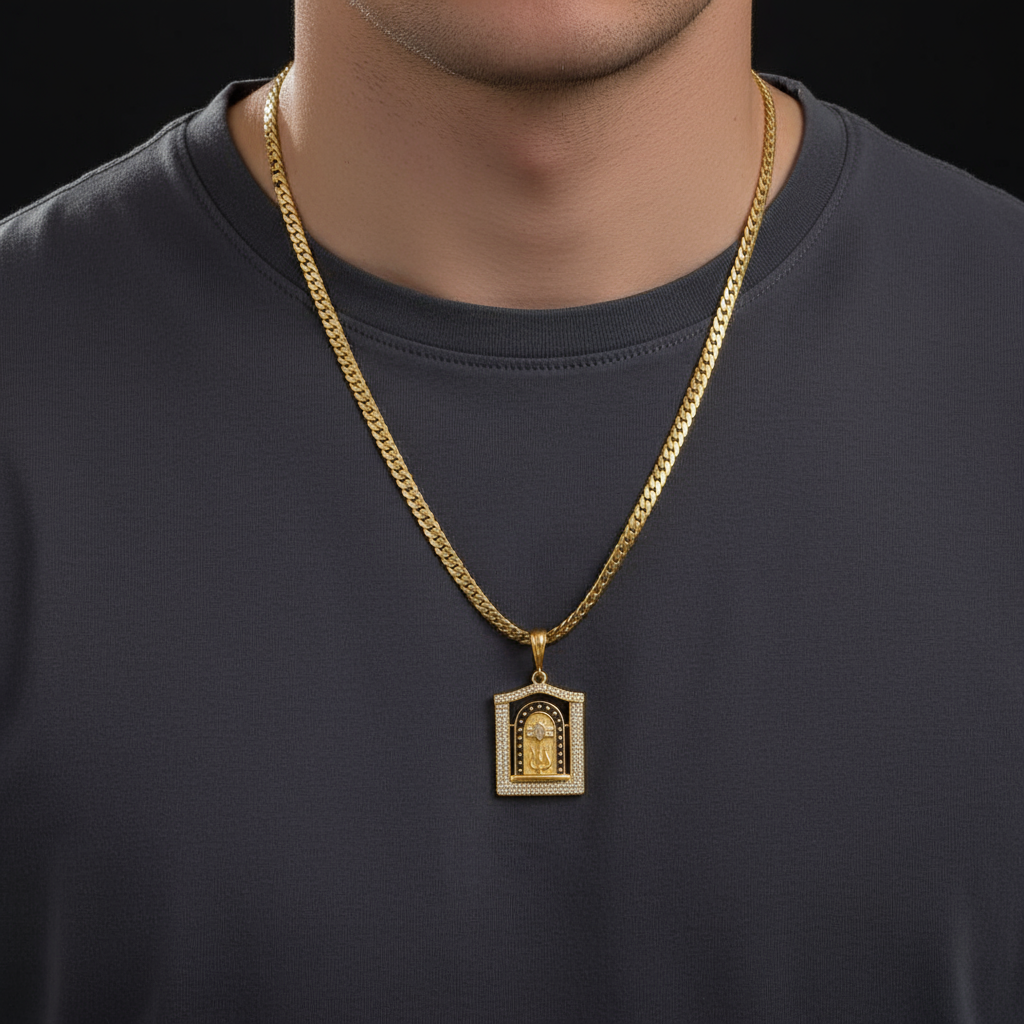 Rudra Men’s Exclusive Gold Chain Pendant (Chain-24 Inch)