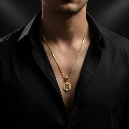 Pranava Men’s Premium Gold Chain Pendant (Chain-24 Inch)