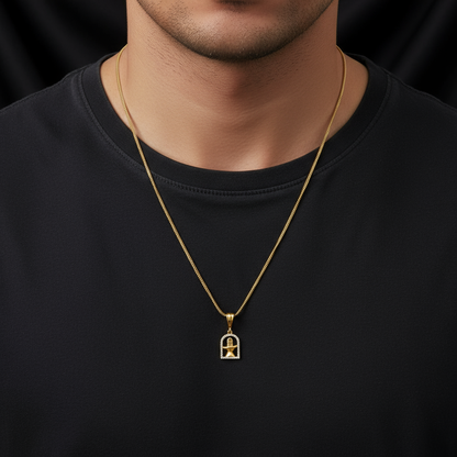 Shivling Men’s Fashion Trend Gold Chain Pendant (Chain-24 Inch)