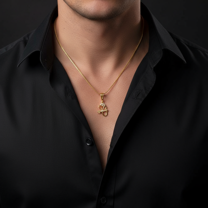 Ganesha Men’s Modern Trend Gold Chain Pendant (Chain-24 Inch)