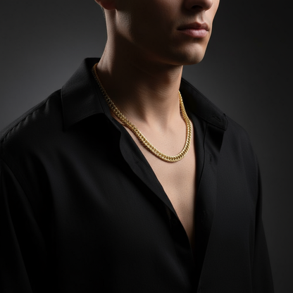 Jax Unisex Solid Gold Men's Chain (24 Inch / 6 Mm)