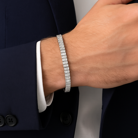 DANY SILVER MEN'S DIAMOND LOOSE BRACELET