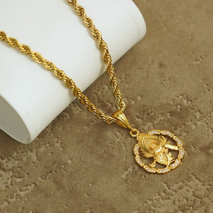 Murali Round Premium Gold Plated Pendant