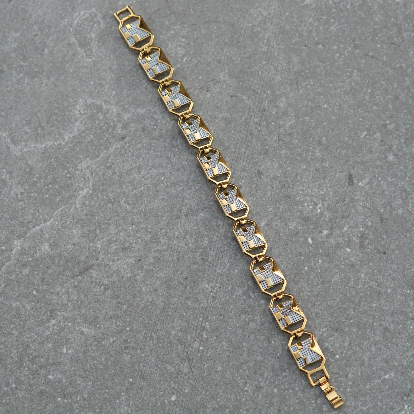 Hip-Hop Gold And Silver Loose Bracelet