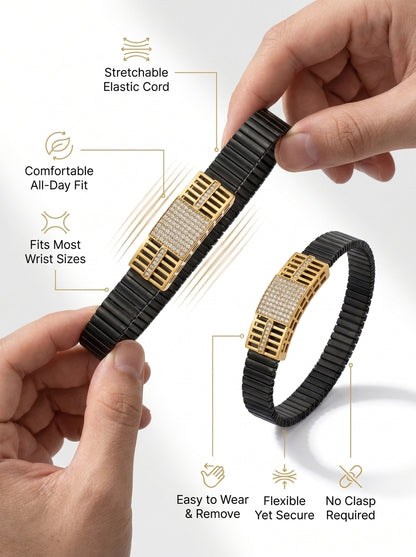 Eclipse Luxury Black & Gold Flexible Bracelet