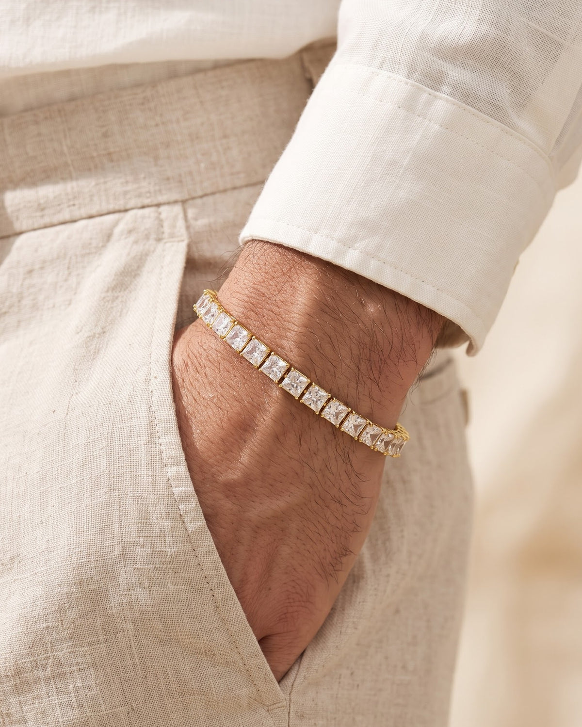 Floki Gold Mens Diamond Loose Bracelet