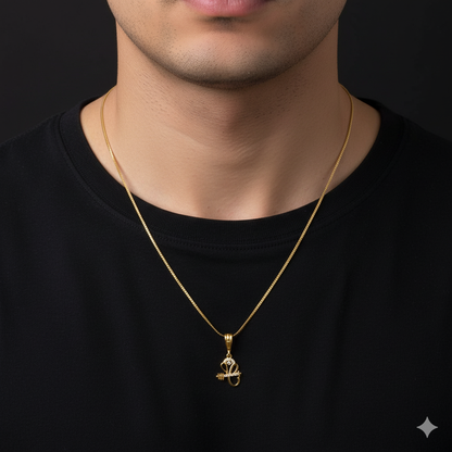 Ganesha Men’s Modern Trend Gold Chain Pendant (Chain-24 Inch)