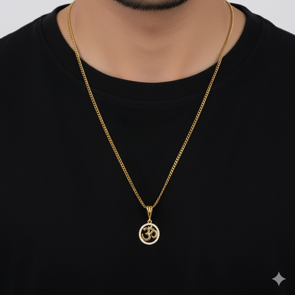 Omav Men’s Fashion Gold Chain Pendant (Chain-24 Inch)