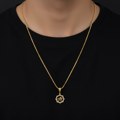 Aai Men’s Premium Look Gold Chain Pendant (Chain-24 Inch)